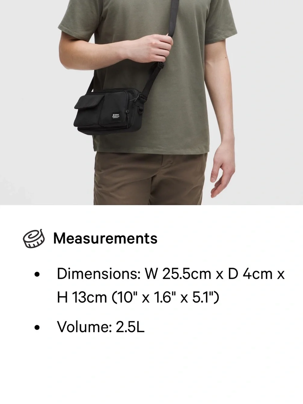 lululemon athletica Multi-Pocket Crossbody Messenger with Neon Green Strap